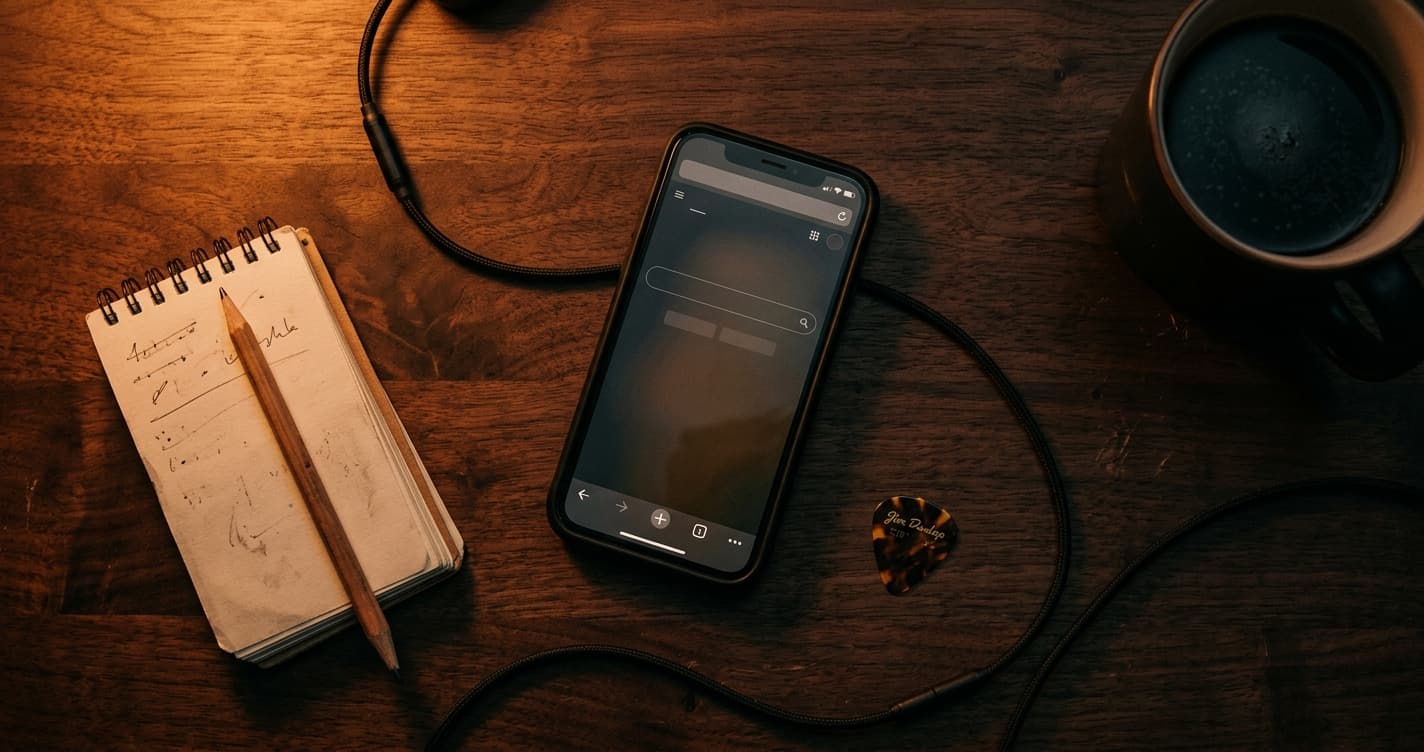 Guitar with empty tab page